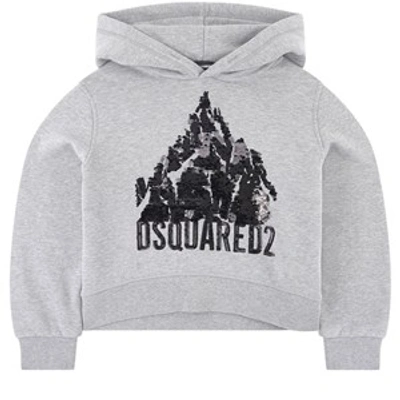 Dsquared2 Kids'  Logo Sequin Hoodie In Grey