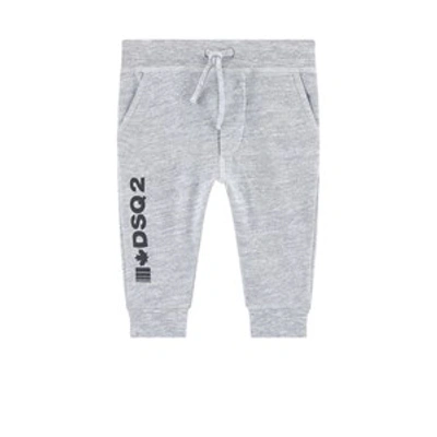 Dsquared2 Babies' Logo Printed Cotton Sweatpants In Grey