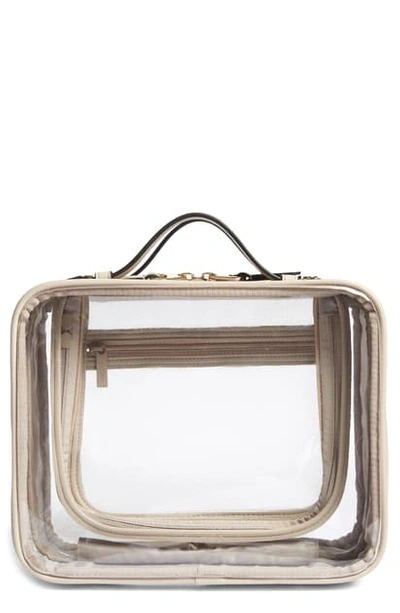 Calpak Clear Cosmetics Case In Stone