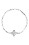 Roberto Coin 18k White Gold Venetian Princess Diamond Stretch Bracelet In White Gold
