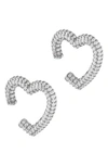 ADINAS JEWELS SET OF 2 PAVÉ EAR CUFFS,E11069SIL-292