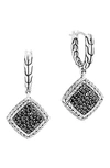 John Hardy Carved Chain Drop Earring With Black Spinel In Silver/sapphire/black Spinel