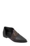 Bueno Women's Blake Casual Slip-on Flats Women's Shoes In Black/grey Snake Print Leather