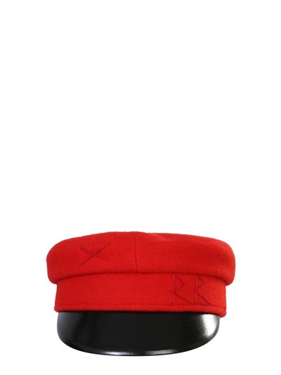 Ruslan Baginskiy Stitched Initials Military Cap In Red