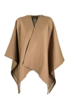 BURBERRY BURBERRY ICON STRIPE DETAIL WOOL CAPE