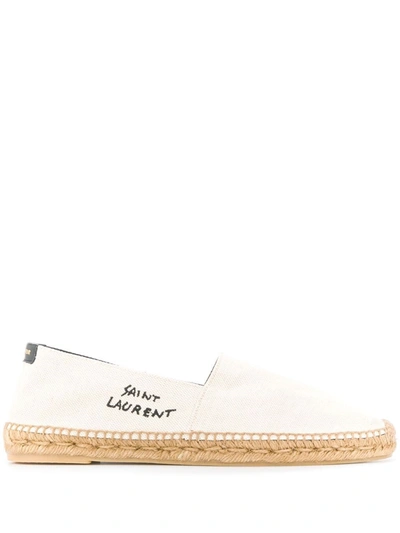 Saint Laurent Espadrillas With Embroidery In Nude & Neutrals