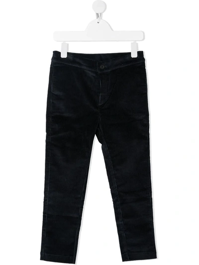 La Stupenderia Kids' Corduroy Four-pocket Trousers In Blue