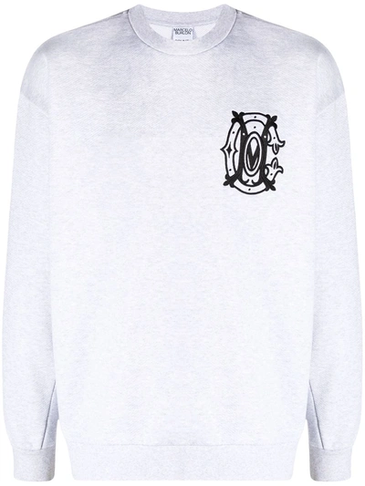 Marcelo Burlon County Of Milan Logo Embroidery Sweatshirt In Grey