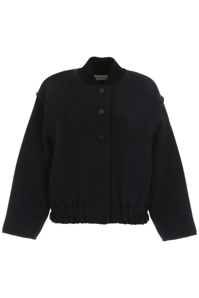 See By Chloé Wool Bomber Jacket In Blue