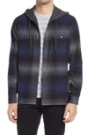 VINCE OMBRE PLAID FLANNEL HOODED BUTTON-UP SHIRT,M66841449