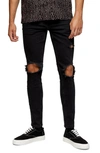 TOPMAN EXTREME BLOWOUT RIPPED SKINNY FIT JEANS,69A12TWBL