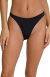 Good American Good Waist Reversible Good Shine Bikini Bottoms In Black