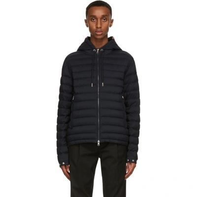 Moncler Quilted Hooded Eus Jacket In 766 Navy