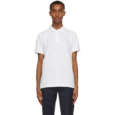 Moncler White Cotton Polo Shirt