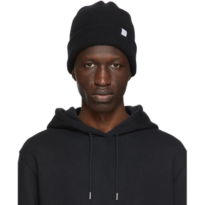 Norse Projects Black Merino Wool Norse Beanie