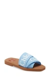 Chloé Chloe Blue Woody Flat Mules In Graceful Blue