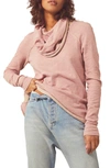 Free People Cowl Neck Cocoon Pullover In Smoked Roses