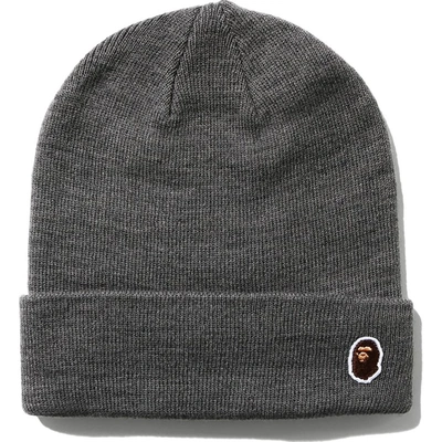 Pre-owned Bape Ape Head One Point Knit Cap (fw20) Gray