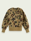 SCOTCH & SODA FLORAL BALLOON-SLEEVED SWEATER,8719029318684