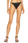 Versace Black Greca Border Bikini Bottoms In Nero