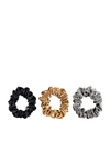 Slip Pure Silk 3-pack Large Scrunchies (3 Piece) In Gold  Leopard & Black