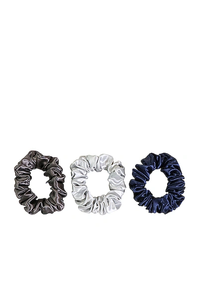 Slip 3-piece Pure Silk Large Scrunchie Set In Midnight