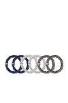 Slip Skinnie Scrunchie 6 Pack In Navy  Silver & Charcoal