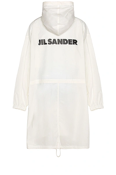 Jil Sander Water Repellent Coat In Antique White