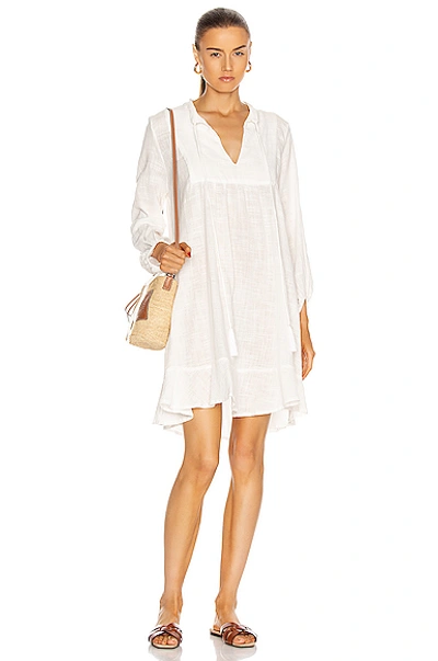 Natalie Martin Sasha Dress In White Cotton Gauze