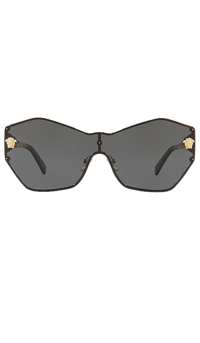Versace Sunglasses Glam Medusa in Gold & Dark Grey VERSACE Glam Medusa in Gold & Dark Grey | REVOLVE main image 3
