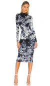 Lovers & Friends Ivanna Midi Dress In Indigo Blue Tie Dye