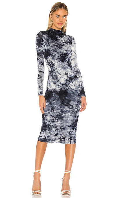 Lovers & Friends Ivanna Midi Dress In Indigo Blue Tie Dye