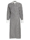 PROENZA SCHOULER PINSTRIPE WRAPPED SHIRTDRESS,400013303810