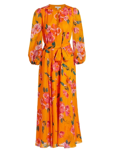 Joie Emarie Floral Print Silk Maxi Dress In Zinnia