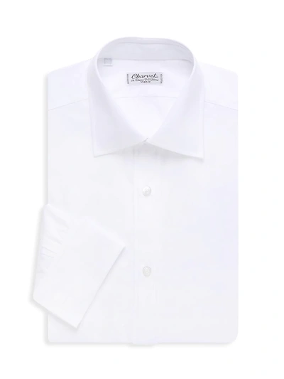 Charvet Solid Poplin Dress Shirt In White