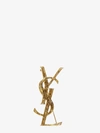 Saint Laurent Cassandre Crocodile Metal Brooch Accessories In Gold