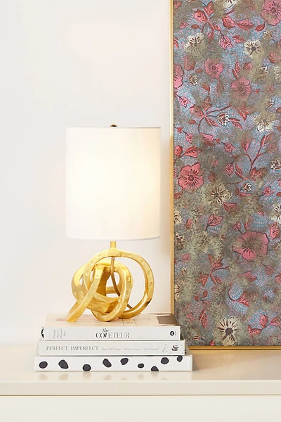 Anthropologie Mini Knot Table Lamp In Gold