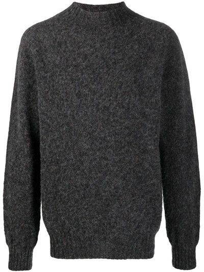 Ymc You Must Create Mock-neck Wool Jumper In Grey