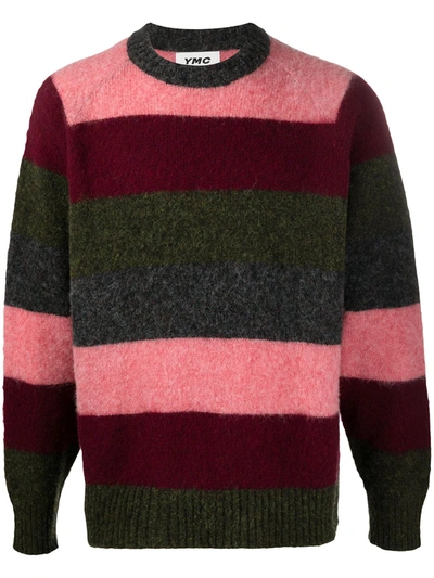 Ymc You Must Create Striped-pattern Wool Jumper In Pink