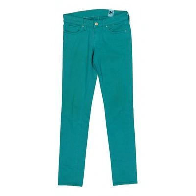 Pre-owned Missoni Slim Pants In Turquoise