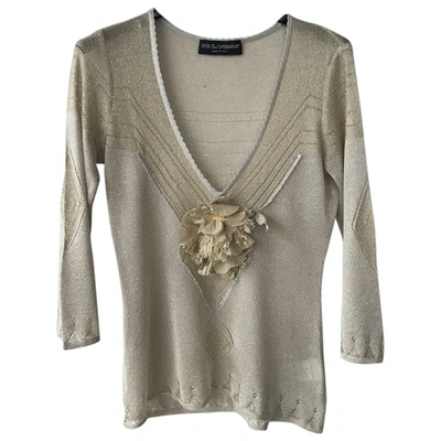 Pre-owned Dolce & Gabbana Gold Viscose Top