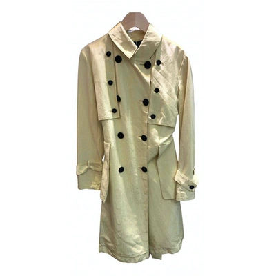 Pre-owned Fendi Trench Coat In Yellow