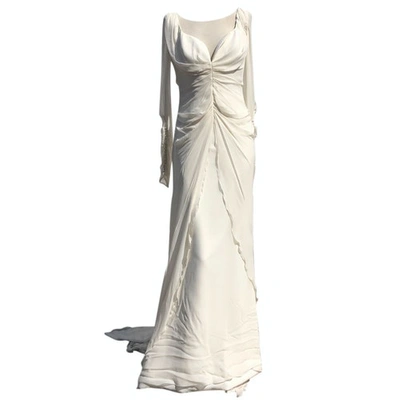 Pre-owned Christian Lacroix Silk Dress In White