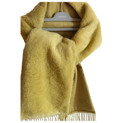 Pre-owned Max Mara Atelier Wool Stole In Yellow