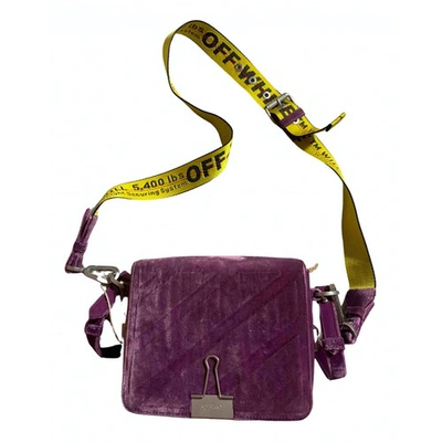 Pre-owned Off-white Binder Purple Velvet Handbag