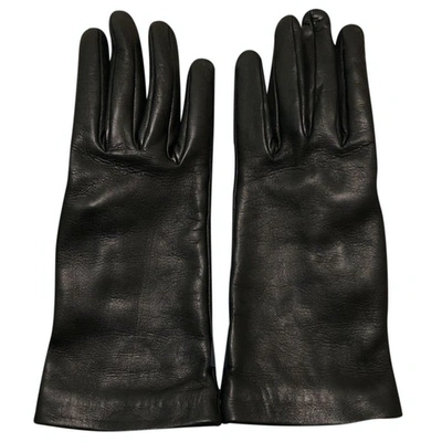 Pre-owned Balenciaga Leather Gloves In Black