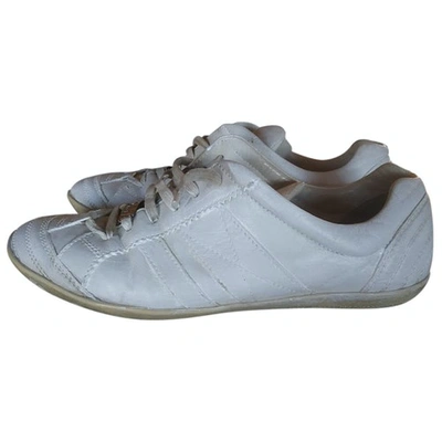 Pre-owned Dior Leather Low Trainers In White