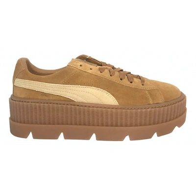 Pre-owned Fenty X Puma Leather Trainers In Camel