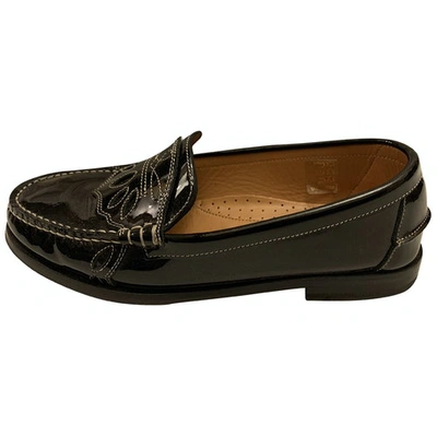 Pre-owned Ganni Black Patent Leather Flats
