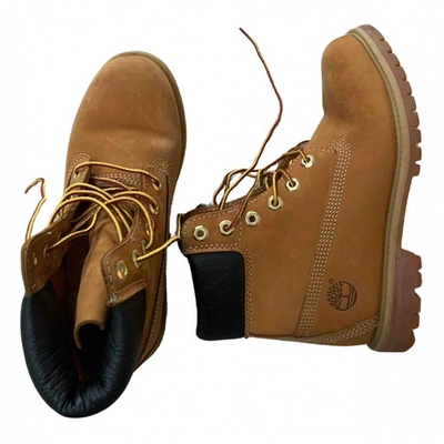 Pre-owned Timberland Camel Suede Ankle Boots